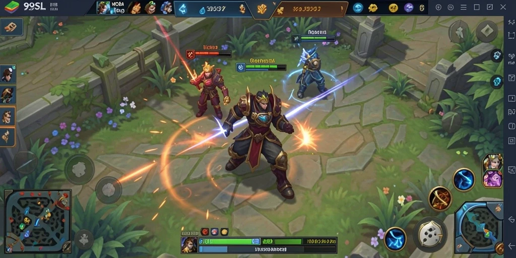 Tampilan aksi pertarungan di dalam game MOBA 99SL