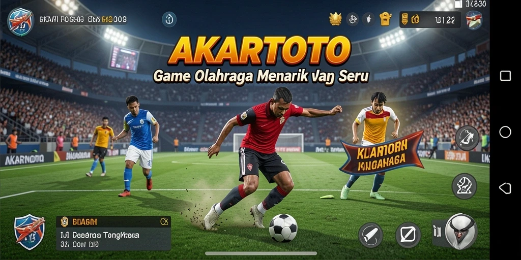 Screenshot gameplay AKARTOTO dengan aksi olahraga seru.