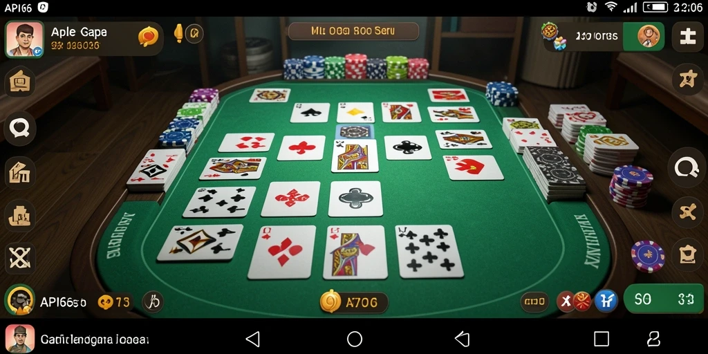 Screenshot gameplay API66 menampilkan aksi seru permainan Gaple.