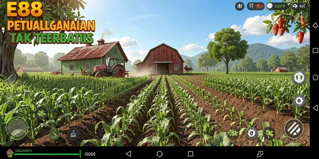 Tampilan menarik dari gameplay pertanian E88 yang menyenangkan.