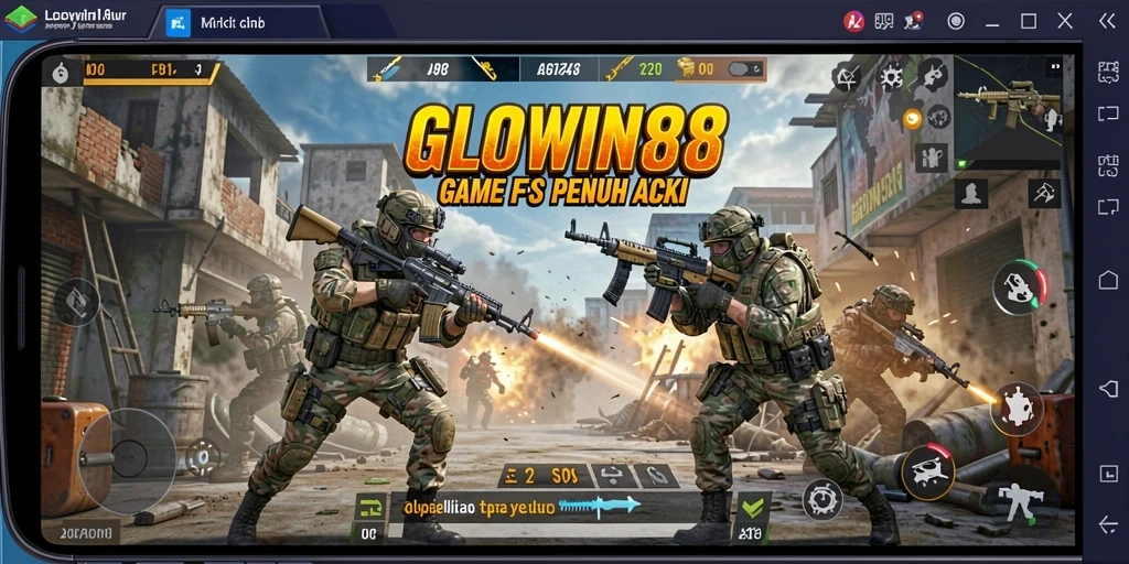 Tangkapan layar gameplay GLOWIN88 yang mendebarkan dengan aksi FPS.