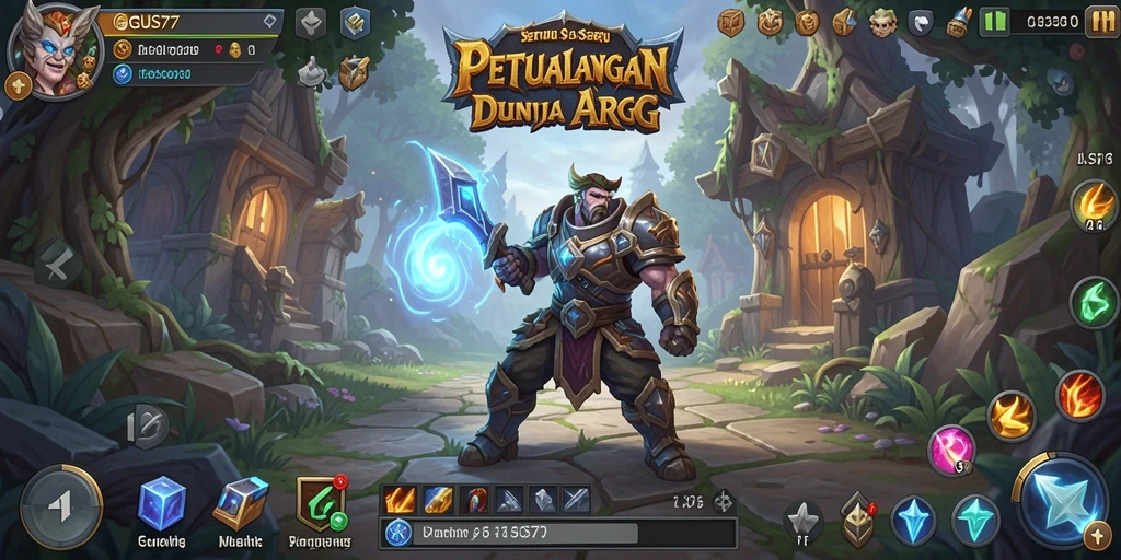 Screenshot GUS77 menunjukkan pertarungan epik dalam gameplay ARPG yang menakjubkan.