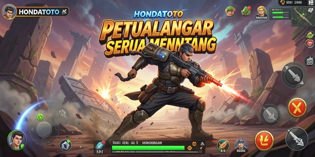 Gambar menampilkan karakter bertarung dalam pertarungan aksi yang seru.