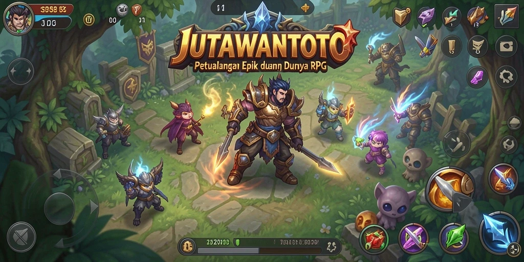 Gameplay menarik di dunia RPG JUTAWANTOTO dengan karakter yang beragam.