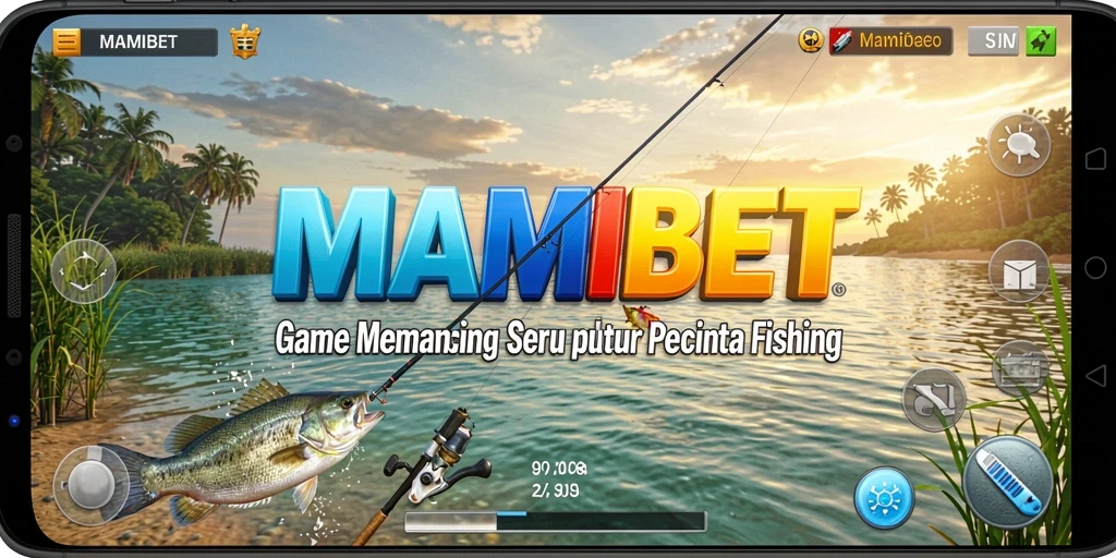 Gameplay seru MAMIBET dengan aksi memancing yang mengasyikkan.