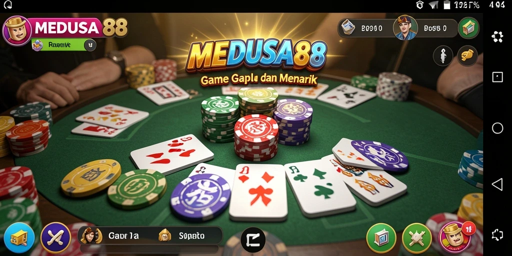 Screenshot gameplay MEDUSA88 yang menunjukkan keseruan permainan Gaple.