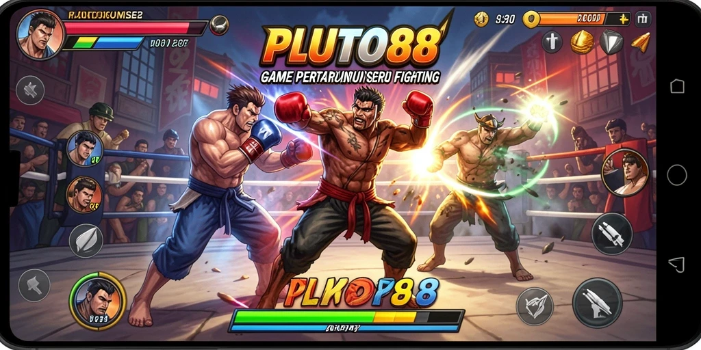 Tampilan aksi seru dan karakter dinamis dalam PLUTO88.