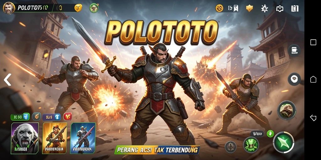Tampilan gameplay menegangkan dari POLOTOTO dengan aksi luar biasa.