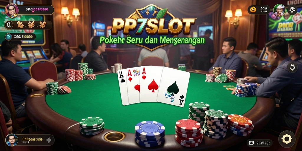 Tampilan gameplay seru dalam aplikasi PP7SLOT Poker.