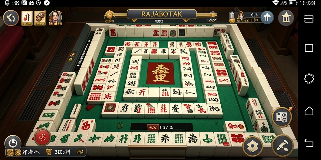 Tampilan gameplay RAJABOTAK yang menampilkan papan Mahjong yang menantang.