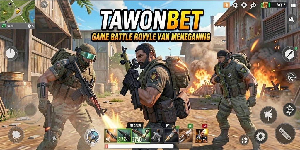 Tampilan gameplay seru dalam TAWONBET di arena Battle Royale.