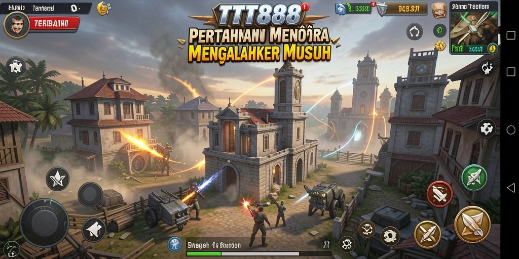 Tampilan gameplay seru dari TTT888 saat melawan musuh.